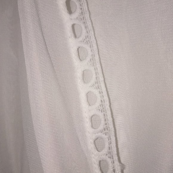 RESTOCKED!! Long White Semi-Sheer Cover Up - Picture 9 of 16